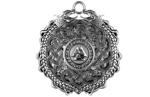 viking valknut pendant 3d print model pendants valkunt norse jewelry dragon celtic knot 3d print model - Mito3D