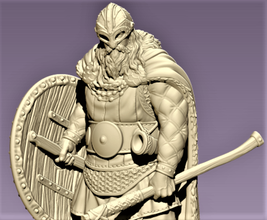vikingo 3d impresión modelo in hombre 3dexport guerrero bárbaro figura miniatura dnd criatura 3dprint personaje fantasía medieval armadura estatua caballero 3dsofsan miniaturas figuritas 3d print model - Mito3D