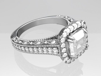 vintage engagement ring rings jewelry fancy tacori diamond diamond-ring 3d print model - Mito3D