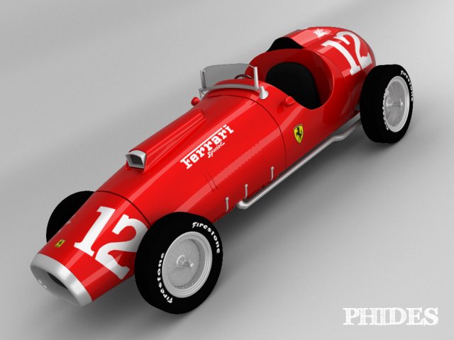 vintage ferrari 375 indy f1 3d modelo in corrida 3dexport maranello modena itália italia carro veículo esporte velozes rapidez antiguidade gp fotorelístico velho auto fórmula 3D print model - Mito3D