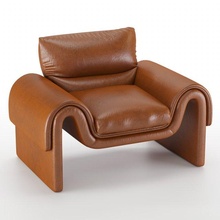 Vintage sede pelle poltrona sedia mobilia sala soggiorno in divano 3d print model - Mito3D
