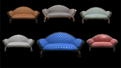 Jahrgang Sofa 6 Textur Optionen Möbel Innere Komfort Spiel Sitz Sessel Möblierung Stoff Polster Design entspannen komfortabel sitzen Zimmer schäbig 3d print model - Mito3D