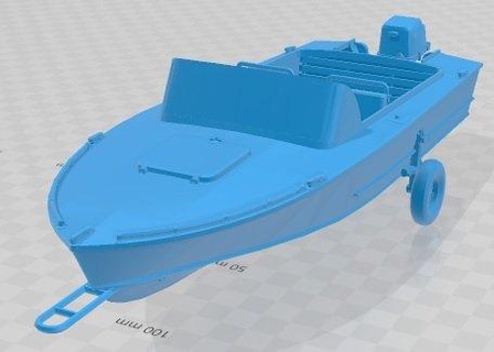 ancien usé Puissance bateau imprimable automobile diorama modélisation loisir solide échelle modèle 3d print model - Mito3D