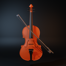 violin wood 3d blender render obj textures detailed classic 3d print model - Mito3D