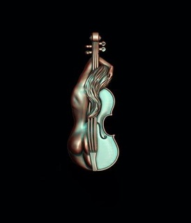 violon fille pendentif 3d impression modèle pendentifs musical musique alto violoncelle classique instrument arc orchestre bois antique accords Stradivari femelle femme femmes bijoux 3d print model - Mito3D