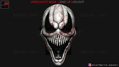 viper ghost face mask - dead by daylight horror 3d print model in toys 3dexport head cosplay costumes devil halloween huntress terrible legion dod ghostmask games 3d print model - Mito3D