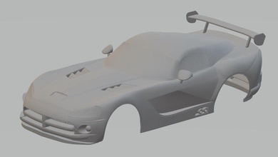 viper druckbar körper wagen 3d drucken modell automobil 3dexport slot scalextric tamiya rc radio steuerung schale miniz muskel 3d print model - Mito3D