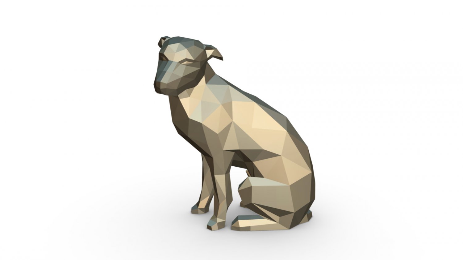 vira lata figura 3d impressão modelo in animais 3dexport arte presente pobre 3dprint animal decoração estatueta interior miniaturas estátua brinquedo desenho animado papel artesanal origami cão viralata 3D print model - Mito3D