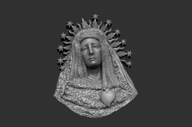 Virgen joyería joya religión medalla 3D print model - Mito3D