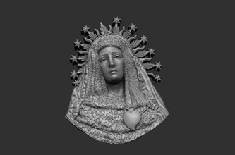 vierge bijoux religion médaille 3d print model - Mito3D