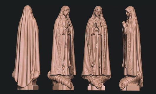 virgin fatima - portugal jewerly masonry carpentry sculpture traditional spirituality figure statue classic sacred decoration female stone wood metal cnc milling art sculptures jewelry replicas scans 3d print model - Mito3D
