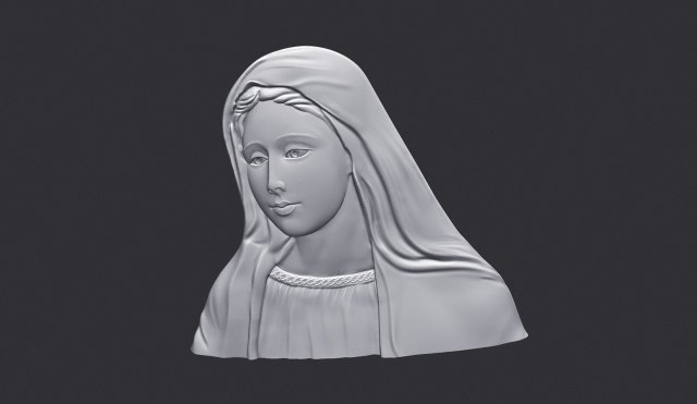 bakire Mary aziz Maria dini bas Rahatlama heykel Tanrı isa kolye tanrıça anne yılan takı mücevher dindar kolyeler 3D print model - Mito3D