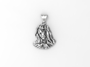virgin mary pendant jesus christ god religion church christian jewelry cathedral religiou necklace madonna mother holy bible lady blessed maria cnc women 3d print model - Mito3D