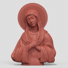 Jungfrau Maria Symbol religiös Mutter Frau Schmuck Statue 3dprint Porträt 3d print model - Mito3D
