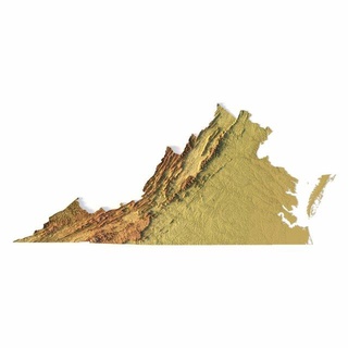 virginia stl 3d print model terrain usa country america art map 3d print model - Mito3D