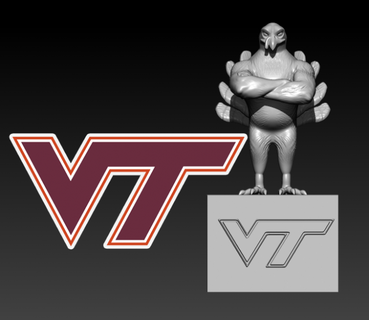 Virginia teknoloji hokiler Futbol maskot heykel 3d Yazdır 3d print model - Mito3D