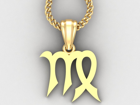 vierge lumière or pendentif version 5 3d impression modèle in pendentifs 3dexport bijoux bague diamant bijou gemme goujat 3dm obj stl zodiaque astrologie signes horoscope scorpion mèmes leo balance bélier cancer 3d print model - Mito3D