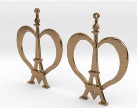 vive france earrings vive-la-france earring french eiffel-tower heart terrorist 3d print model - Mito3D