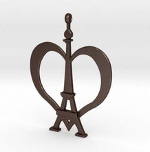 vive france pendant- keychain vive-la-france french eiffel-tower terrorist heart 3d print model - Mito3D