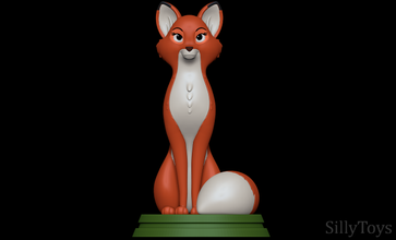 vixey renard chien 3d impression modèle in animaux 3dexport disney femelle sauvage 3d print model - Mito3D