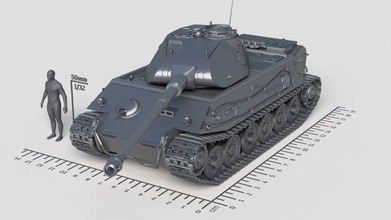 vk4502 p hintern 3d print model in vehicle 3dexport tank army germany war 3d print model - Mito3D