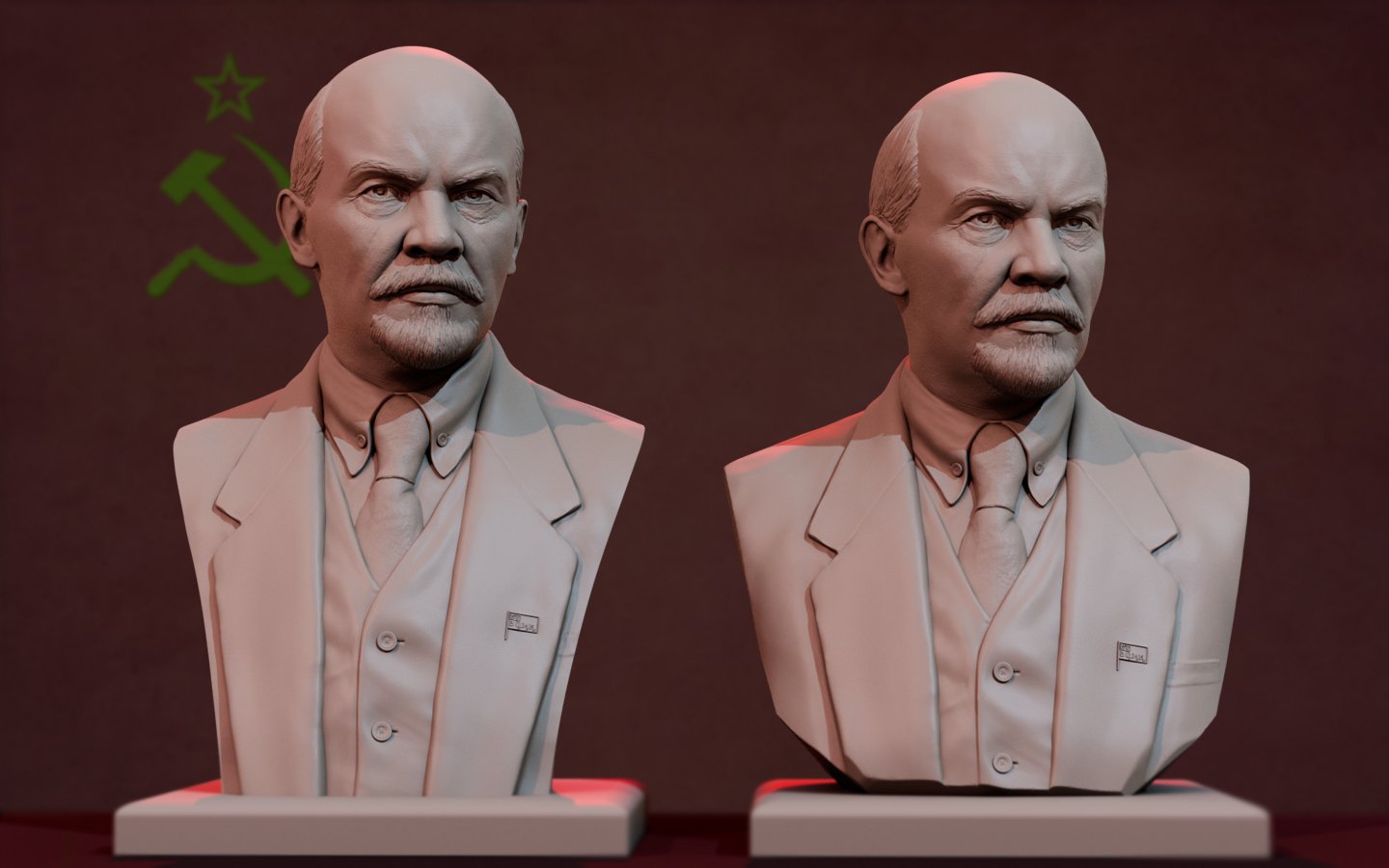 vladimir ilyich lénine 3d impression modèle in sculpture 3dexport soviétique urss russie buste célébrité imprimable staline prc miniatures syndicat portrait figurines hitler russe oulianov 3D print model - Mito3D