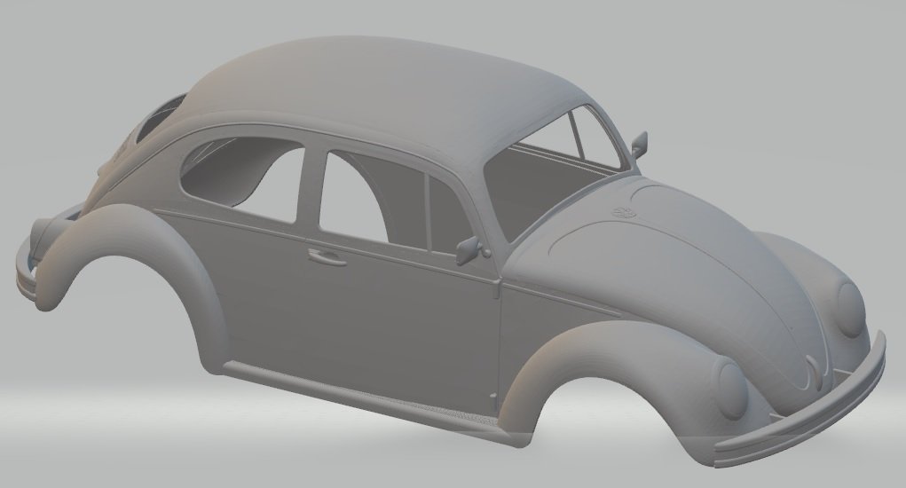 Volkswagen böcek 1300 yazdırılabilir vücut yuva ölçülü Tamiya rc miniz hobi mikro 3D print model - Mito3D