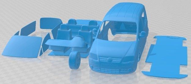 volkswagen caddy 2010 printable car automotive slot scalextric tamiya rc miniz hobby micro diecast 3d print model - Mito3D