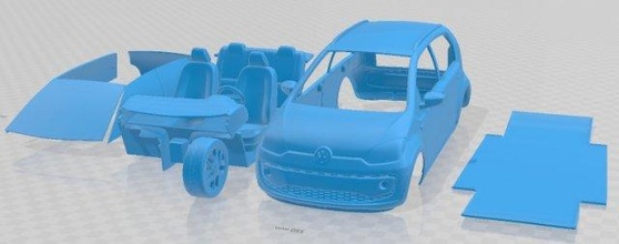 volkswagen cruz up 2016 imprimível carro 3d impressão modelo in automotivo 3dexport fenda escalextrico tamiya rc miniz passatempo micro 3d print model - Mito3D