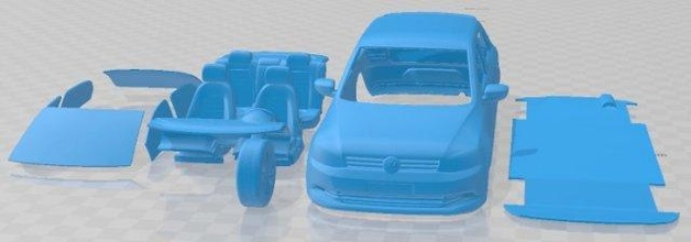 volkswagen gol 2012 imprimible coche vehiculo 3d impresión modelo in automotor 3dexport espacio scalextric tamiya rc miniz pasatiempo micro 3d print model - Mito3D