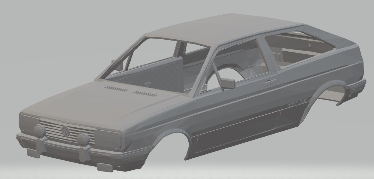 volkswagen gol g1 gt 1986 imprimível corpo carro 3d impressão modelo in automotivo 3dexport fenda escalextrico tamiya rc rádio controle argentina 3D print model - Mito3D