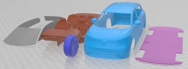 Volkswagen id6 crozz 2022 imprimible coche vehiculo automotor espacio scalextric Tamiya rc miniz pasatiempo micro fundido presión 3d print model - Mito3D