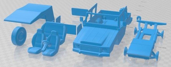 volkswagen iltis 1988 imprimable voiture fente scalextric tamiya rc miniz loisir micro robot d'exploration 3d print model - Mito3D