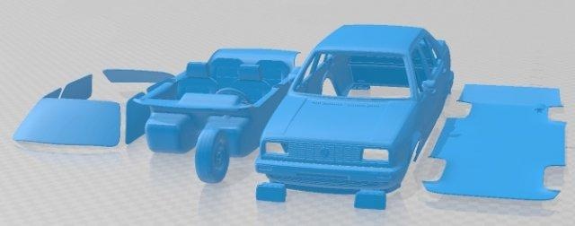 Volkswagen Jetta 1984 imprimível carro automotivo fenda escalextrico Tamiya rc miniz passatempo micro diecast 3d print model - Mito3D