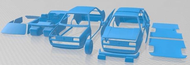 Volkswagen Jetta 1984 yazdırılabilir araba otomotiv yuva ölçülü Tamiya rc miniz hobi mikro döküm 3d print model - Mito3D