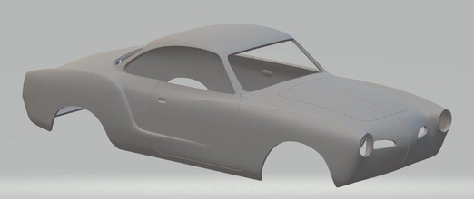 volkswagen karman ghia imprimable corps voiture 3d impression modèle in automobile 3dexport fente scalextric tamiya 3d print model - Mito3D