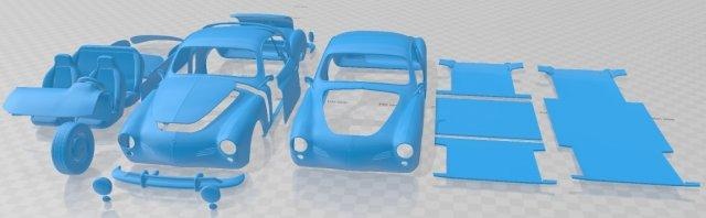 volkswagen karmann ghia coupe 1955 printable car automotive slot scalextric tamiya rc miniz hobby micro 3d print model - Mito3D