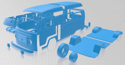 volkswagen kombi 2012 printable van 3d print model in automotive 3dexport slot scalextric tamiya rc miniz hobby micro 3d print model - Mito3D