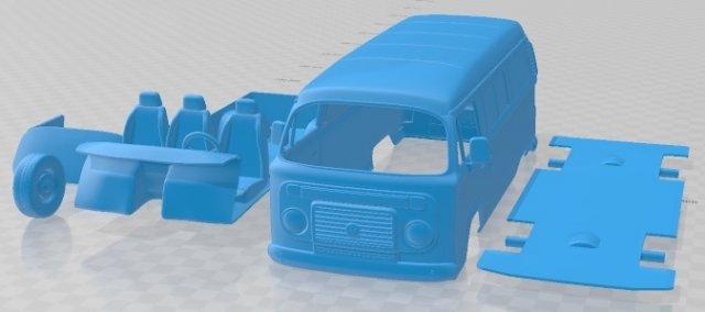 volkswagen kombi cargaison 2012 imprimable van automobile scalextric tamiya rc miniz loisir fente 3d print model - Mito3D