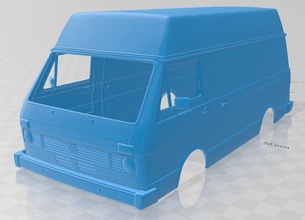 volkswagen lt panelvan 1975 imprimível corpo furgão 3d impressão modelo in automotivo 3dexport fenda escalextrico tamiya rc miniz passatempo micro 3d print model - Mito3D
