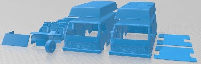 volkswagen lt panelvan 1975 printable van automotive slot scalextric tamiya rc miniz hobby micro diecast 3d print model - Mito3D