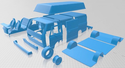 volkswagen lt panelvan 1975 imprimible camioneta 3d impresión modelo in automotor 3dexport espacio scalextric tamiya rc miniz pasatiempo micro tractor 3d print model - Mito3D