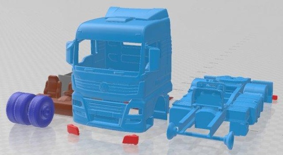 Volkswagen meteor 2020 yazdırılabilir kamyon otomotiv yuva ölçülü Tamiya rc miniz hobi mikro döküm 3d print model - Mito3D