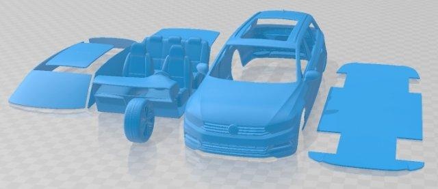 Volkswagen Passat değişken hat 2015 yazdırılabilir araba otomotiv yuva ölçülü Tamiya rc miniz hobi mikro döküm 3d print model - Mito3D
