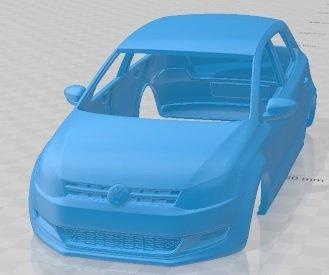 Volkswagen polo 5 kapılar 2010 yazdırılabilir vücut araba otomotiv yuva ölçülü Tamiya rc miniz hobi mikro 3d print model - Mito3D