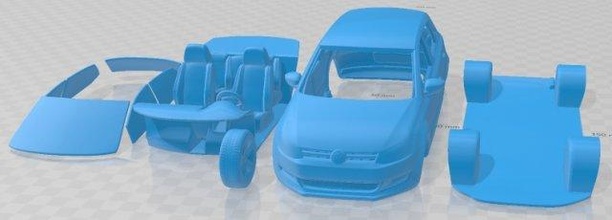 volkswagen polo 5 doors 2010 printable car 3d print model in automotive 3dexport slot scalextric tamiya rc miniz hobby micro 3d print model - Mito3D
