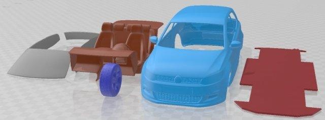 Volkswagen pólo gti 2011 imprimível carro automotivo fenda escalextrico Tamiya rc miniz passatempo micro diecast 3d print model - Mito3D
