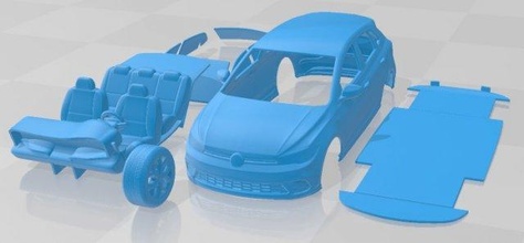 volkswagen polo gti 2022 stampabile macchina fessura scalextric tamiya rc miniz passatempo micro 3d print model - Mito3D