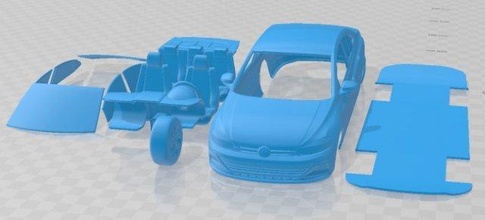 Volkswagen pólo 2018 imprimível carro fenda escalextrico Tamiya rc miniz passatempo micro 3d print model - Mito3D