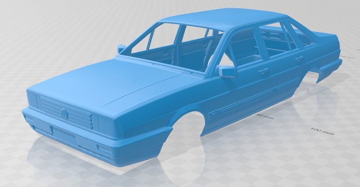 volkswagen santana 1985 printable body car 3d print model in automotive 3dexport slot scalextric tamiya rc miniz hobby micro 3D print model - Mito3D
